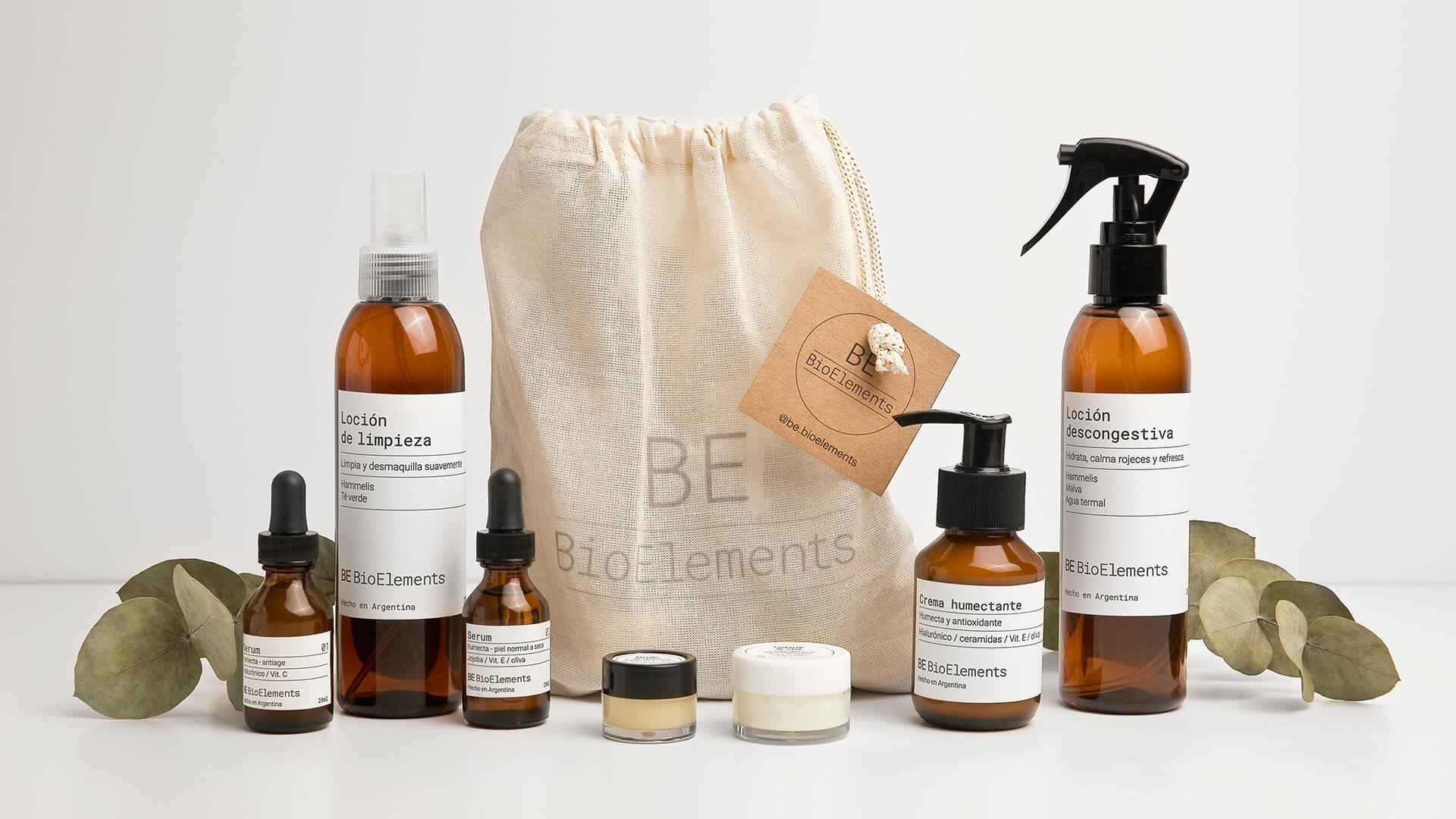 Identity and packaging for BE BioElements skincare cosmetics by FUERA